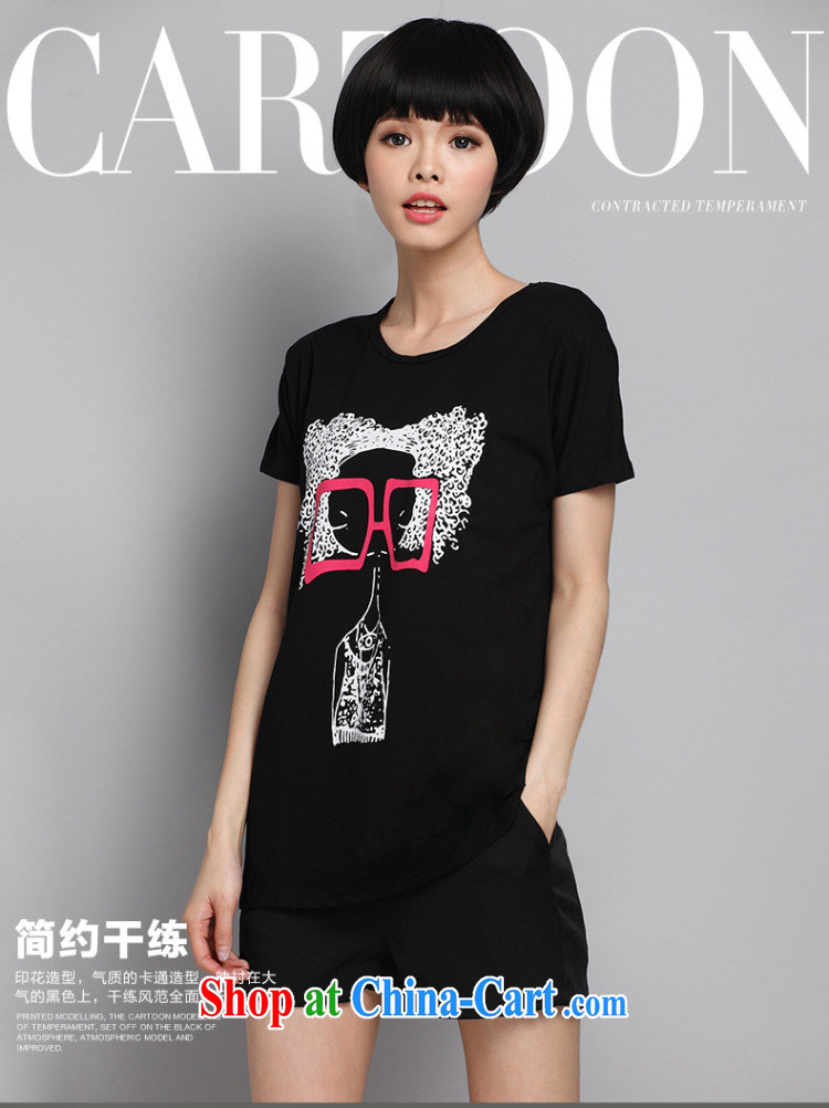 Morning would be thick sister summer 2015 new Korea and indeed increase, female 100 leisure ground plane collision color card loose female short-sleeved T shirt T-shirt cotton black 5 XL (180 - 200 ) jack pictures, price, brand platters! Elections are good character, the national distribution, so why buy now enjoy more preferential! Health