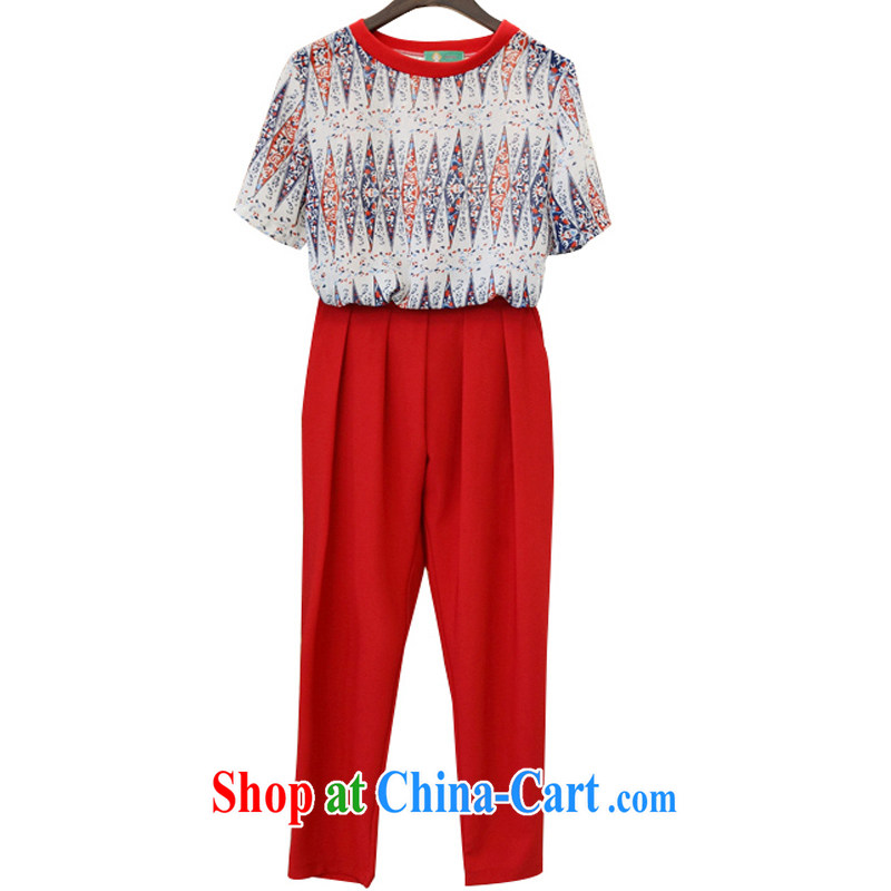 First economy summer sun New, and indeed increase, two-piece dress mm thick loose snow woven shirts T-shirt + Harlan 9 long pants 7247 #5 XL 180 - 200 Jack left and right, and first economy, Sun, and shopping on the Internet