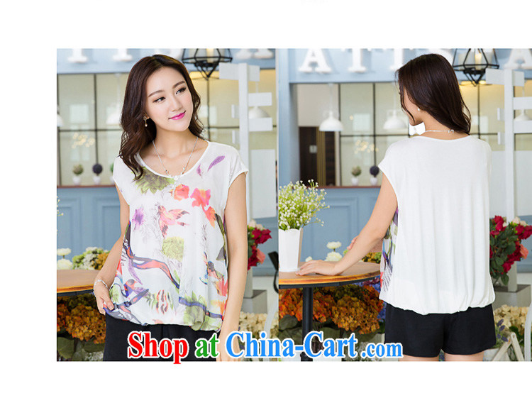 Huan Zhu Ge Ge Ge is the XL women 2015 summer new Korean Version Stamp T-shirt thick mm video thin loose short-sleeved T shirt female X 5288 blue 3 XL pictures, price, brand platters! Elections are good character, the national distribution, so why buy now enjoy more preferential! Health