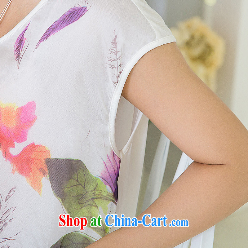 Huan Zhu Ge Ge Ge is the XL female 2015 summer new Korean Version Stamp T-shirt thick mm video thin loose short-sleeved T shirt female X 5288 blue 3 XL, giggling auspicious, shopping on the Internet