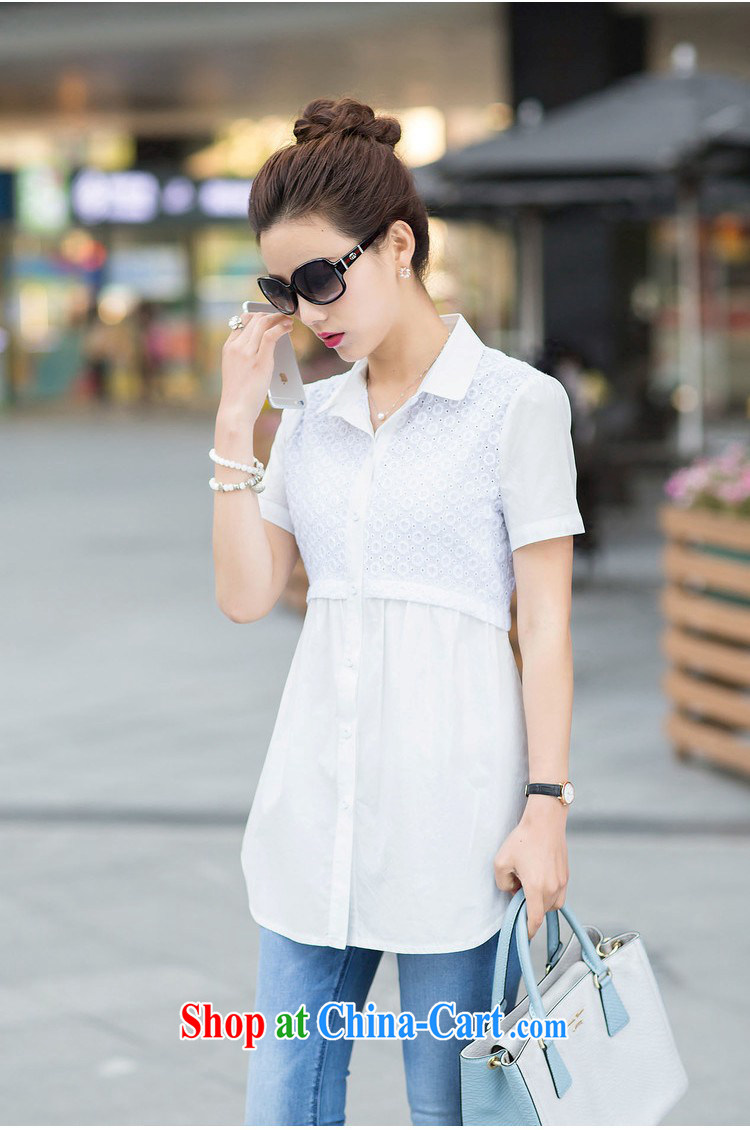 The Ju-Yee Nga 2015 summer new thick sister graphics thin stitching Korean short-sleeved larger women shirt YY 5568 blue XXXL pictures, price, brand platters! Elections are good character, the national distribution, so why buy now enjoy more preferential! Health