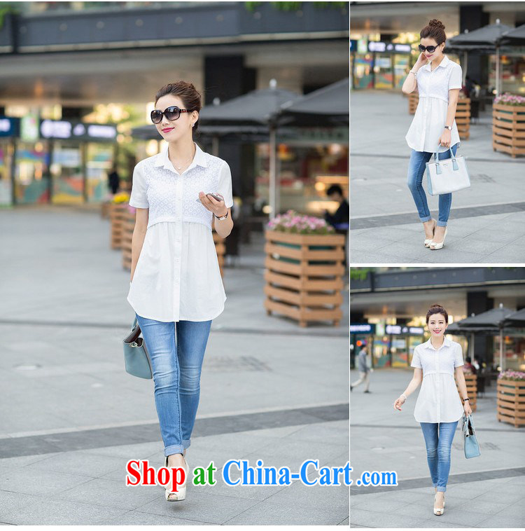 The Ju-Yee Nga 2015 summer new thick sister graphics thin stitching Korean short-sleeved larger women shirt YY 5568 blue XXXL pictures, price, brand platters! Elections are good character, the national distribution, so why buy now enjoy more preferential! Health