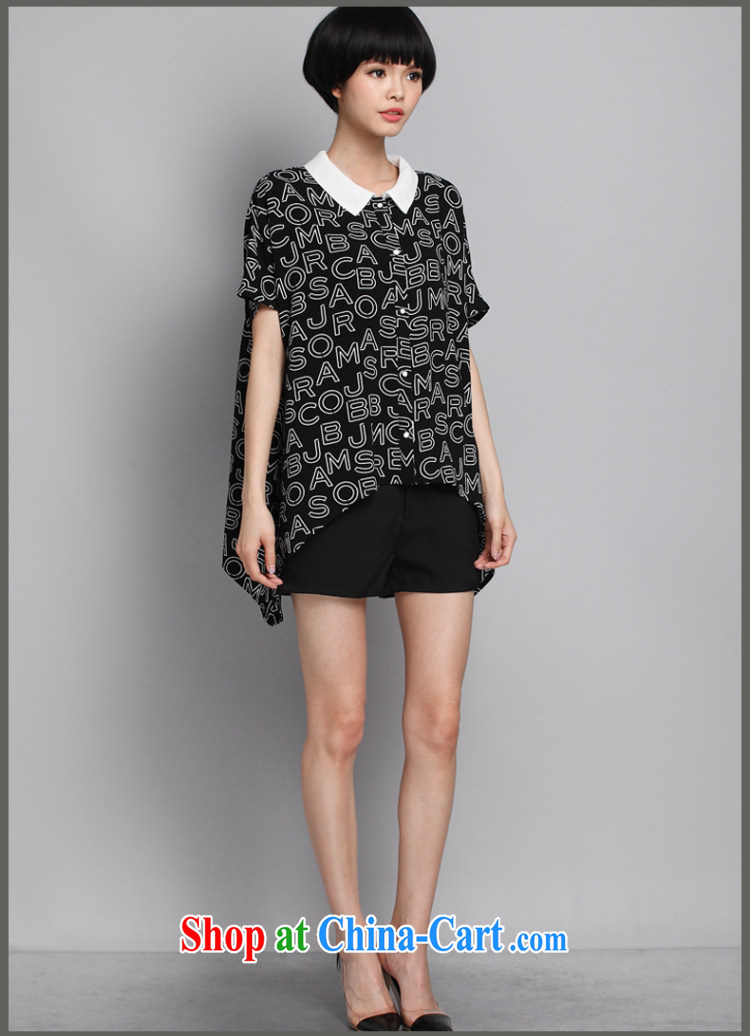 Morning would be the fat XL female 2015 summer new Korean fashion letters lapel snow woven shirts shirts on T-shirt thick mm does not rule out the T-shirt black 4XL (165 - 180 ) jack pictures, price, brand platters! Elections are good character, the national distribution, so why buy now enjoy more preferential! Health