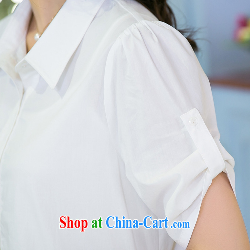 Good luck cracking the Code women mm thick graphics thin summer 2015 new Korean fashion 100 ground and indeed increase very casual Ladies Blouses X 5259 white 3XL, Huan Zhu Ge Ge Ge, shopping on the Internet
