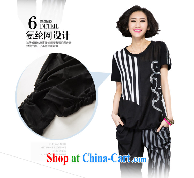 Eternal show 2015 summer mm thick new, larger female stripes personalized lace stamp graphics thin short-sleeve sport and leisure package black 4XL pictures, price, brand platters! Elections are good character, the national distribution, so why buy now enjoy more preferential! Health