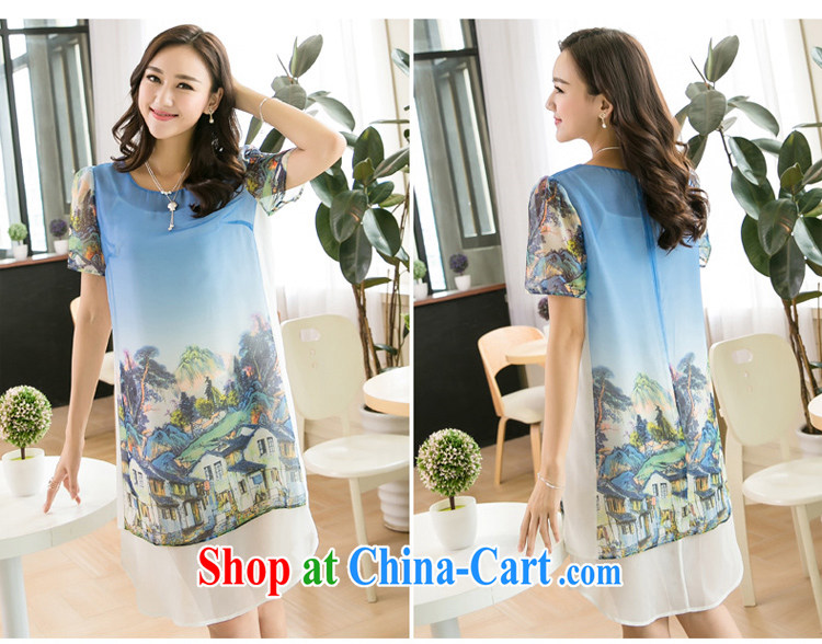 Huan Zhu Ge Ge Ge 2015 new, larger female summer dress mm thick beauty graphics thin and thick and stitching snow stamp duty woven dresses X 5222 blue 3 XL pictures, price, brand platters! Elections are good character, the national distribution, so why buy now enjoy more preferential! Health