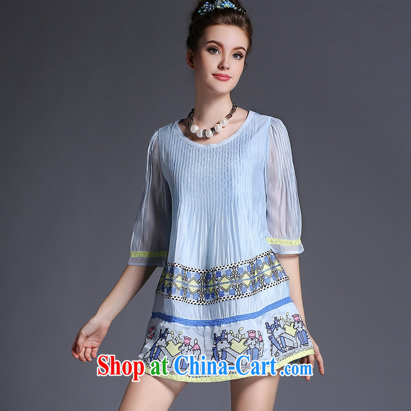 The European site thick mm larger women summer 2015 new, long, loose video thin dresses 200 Jack pink 3XL (72 - 82 ) KG, colorful, and shopping on the Internet