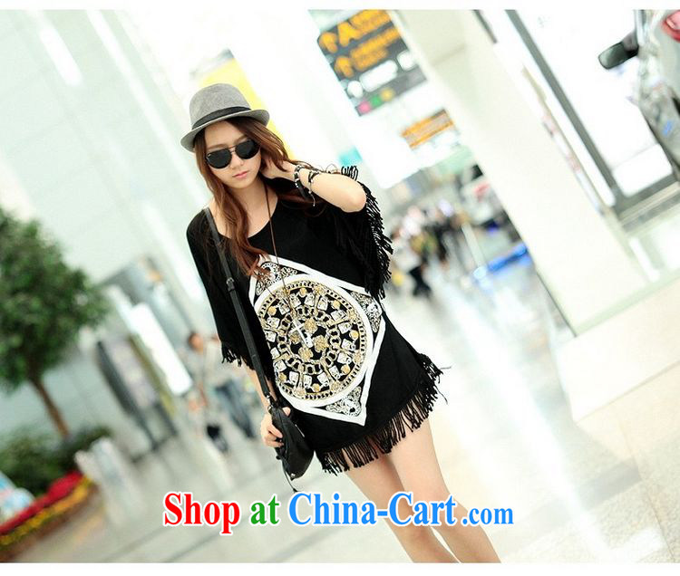 Flexible early summer 2015 Korean leisure loose the code female 100 hem stamp pattern the Code, long bat shirt T pension 200 jack can be seen wearing black are code pictures, price, brand platters! Elections are good character, the national distribution, so why buy now enjoy more preferential! Health