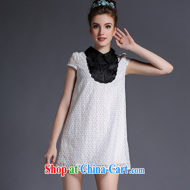 High-end XL dresses 2015 new summer on 200 mm jack loose lace black 4XL (82.5 - 90 kg) and colorful, and shopping on the Internet
