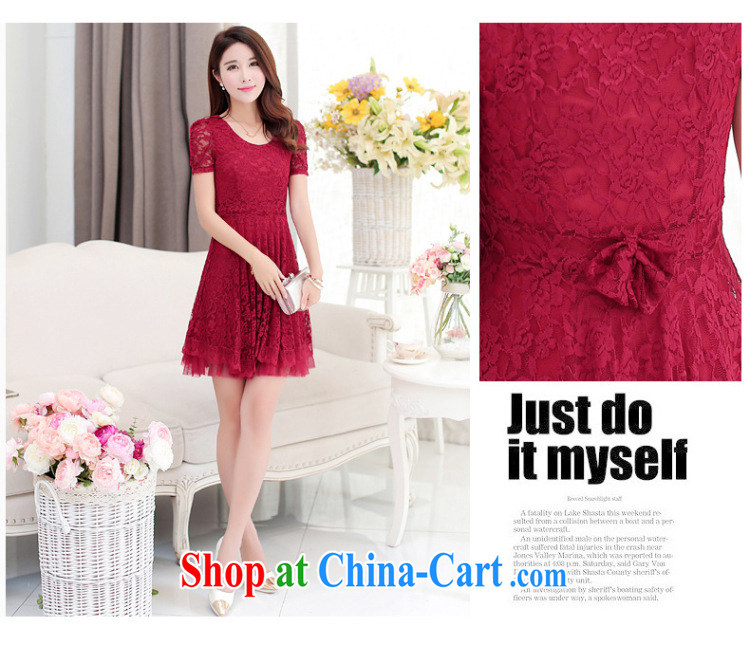 Morning would be 2015 summer new Korean version mm thick and fat increases, female skirt the waist graphics thin round-collar bubble cuff elegant lace dress white 4XL pictures, price, brand platters! Elections are good character, the national distribution, so why buy now enjoy more preferential! Health