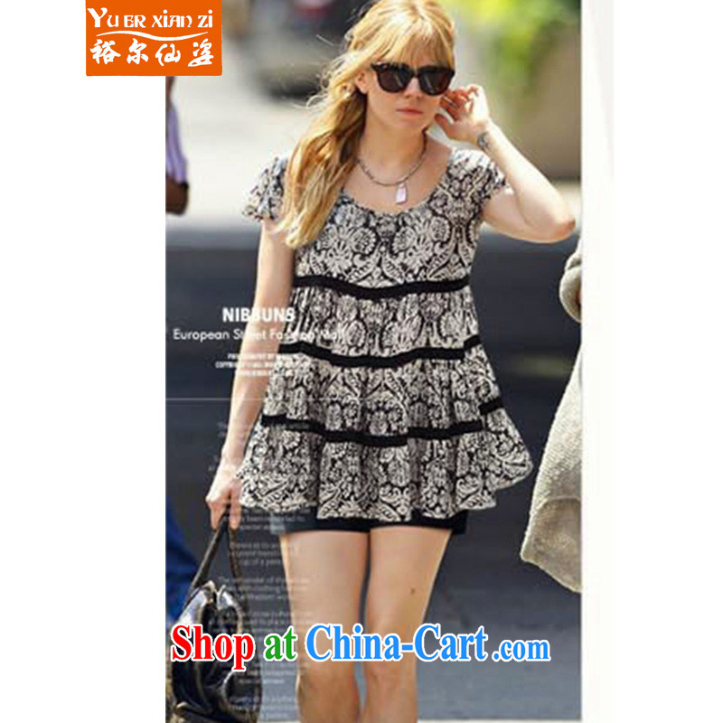 Yu's Sin City super king size, female fat sister and relaxed dress is indeed the Borneo summer T-shirt picture color 5 XL recommends that you 175 - 200 jack, Yu's sin (yuerxianzi), online shopping
