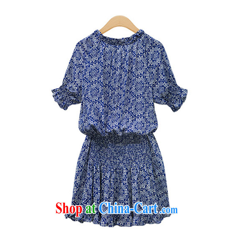 Yu, Sin City, the female summer new, thick, graphics thin dresses fat sister and indeed increase code 200 Jack retro skirt dark blue 4 XL recommends that you 160 - 180 jack, Yu's sin (yuerxianzi), online shopping