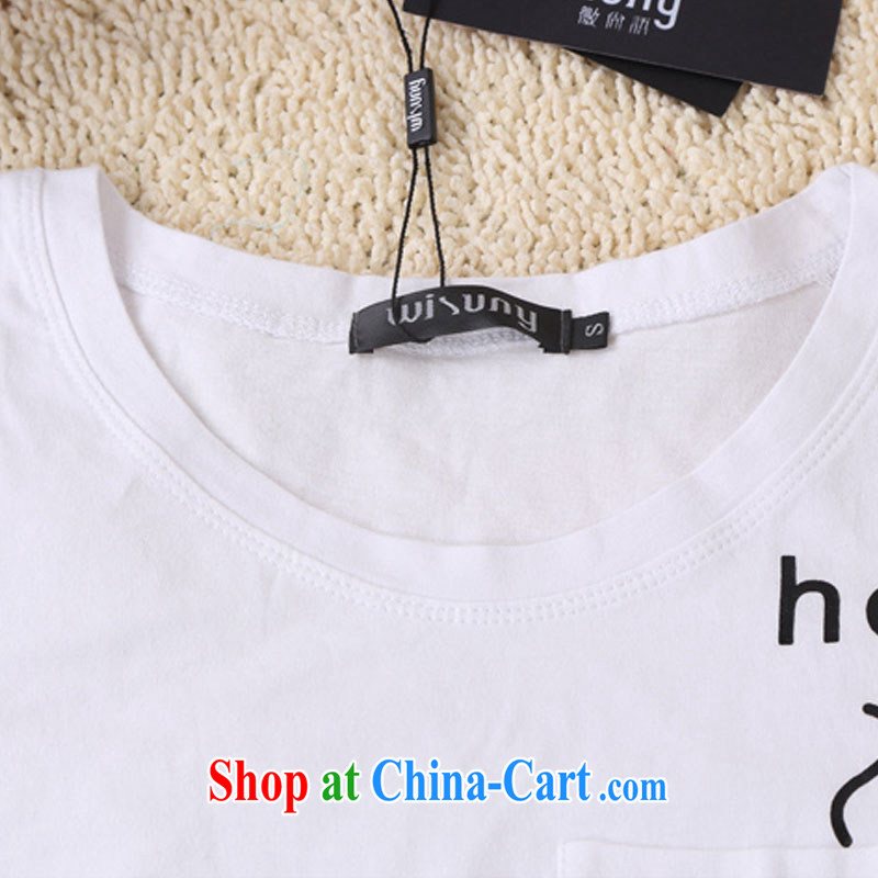 The ink marks summer new Korean fashion beauty 100 students on the round-collar alpha waves, love Stamp Card short-sleeved large Code T shirt 6279 red S, ink marks, shopping on the Internet
