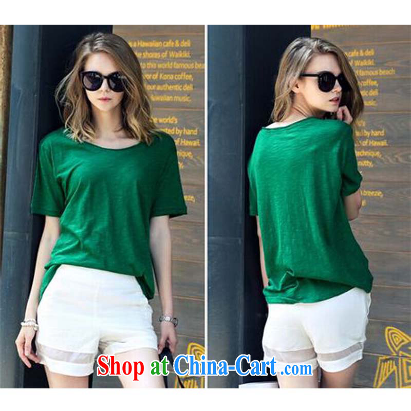Keun-苿 large code female graphics thin thick mm summer new stylish short-sleeve foreign trade and indeed increase shorts sportswear JW N 8636 233 photo color T-shirt + pants 4 XL, Keun 苿, shopping on the Internet