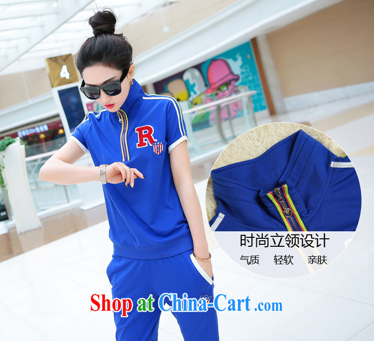 The MS 2015 summer new female Korean version the code short-sleeved T-shirt girls 7 pants uniforms Kit female summer WWW 2-1 color blue+slippers XXXL pictures, price, brand platters! Elections are good character, the national distribution, so why buy now enjoy more preferential! Health