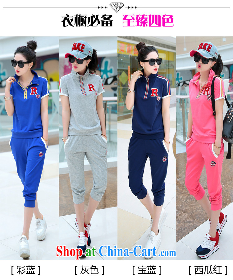 The MS 2015 summer new female Korean version the code short-sleeved T-shirt girls 7 pants uniforms Kit female summer WWW 2-1 color blue+slippers XXXL pictures, price, brand platters! Elections are good character, the national distribution, so why buy now enjoy more preferential! Health