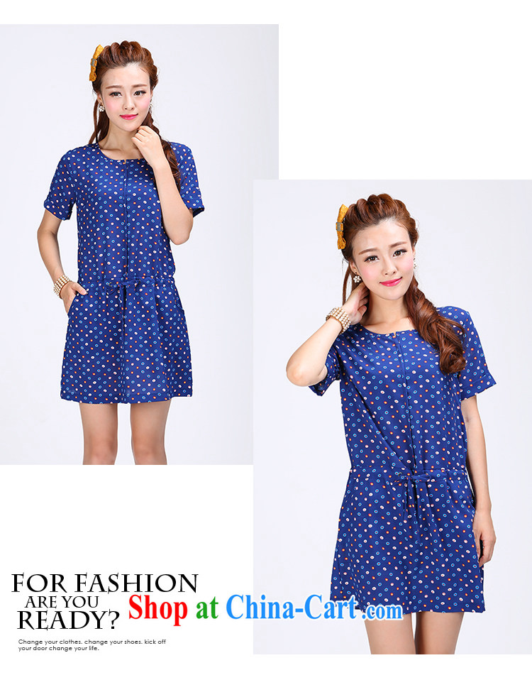 Laurie flower, XL women mm thick 2015 summer new short-sleeved round-collar-waist graphics thin dress 6778 blue 6 XL pictures, price, brand platters! Elections are good character, the national distribution, so why buy now enjoy more preferential! Health
