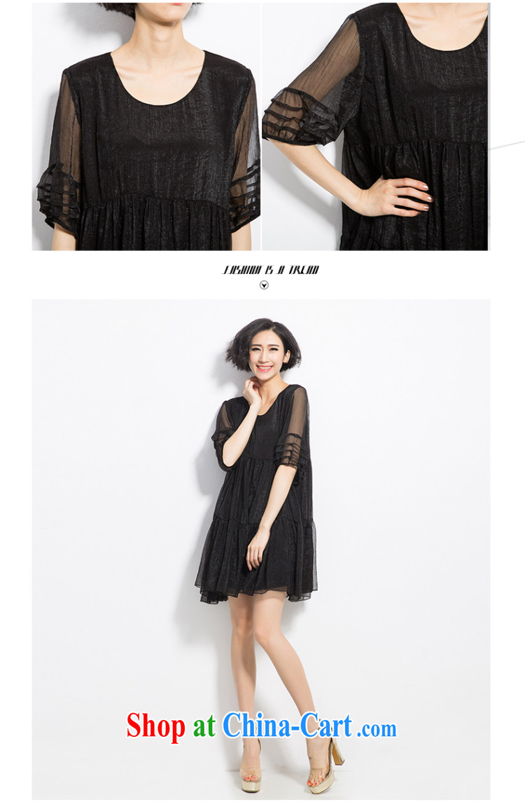 Eternal show 2015 summer mm thick new, larger female loose video thin large A before Lantern sleeve dress black 3 XL pictures, price, brand platters! Elections are good character, the national distribution, so why buy now enjoy more preferential! Health