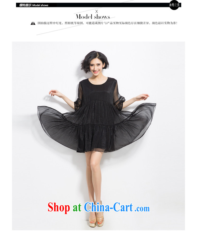 Eternal show 2015 summer mm thick new, larger female loose video thin large A before Lantern sleeve dress black 3 XL pictures, price, brand platters! Elections are good character, the national distribution, so why buy now enjoy more preferential! Health