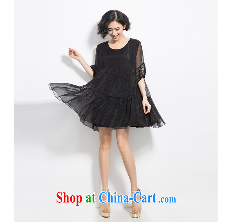 Eternal show 2015 summer mm thick new, larger female loose video thin large A before Lantern sleeve dress black 3 XL pictures, price, brand platters! Elections are good character, the national distribution, so why buy now enjoy more preferential! Health