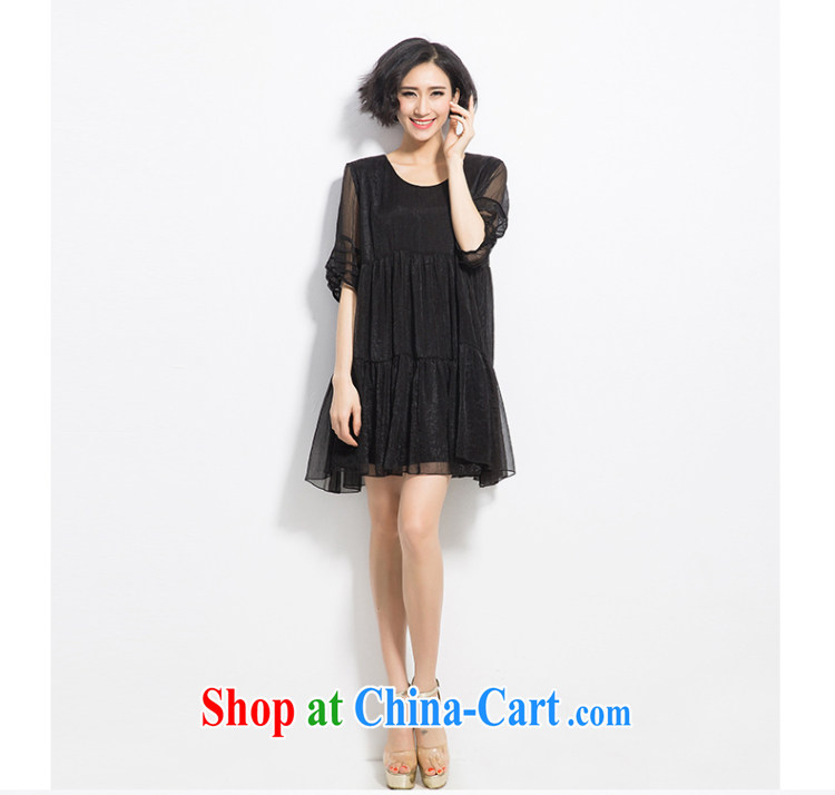 Eternal show 2015 summer mm thick new, larger female loose video thin large A before Lantern sleeve dress black 3 XL pictures, price, brand platters! Elections are good character, the national distribution, so why buy now enjoy more preferential! Health