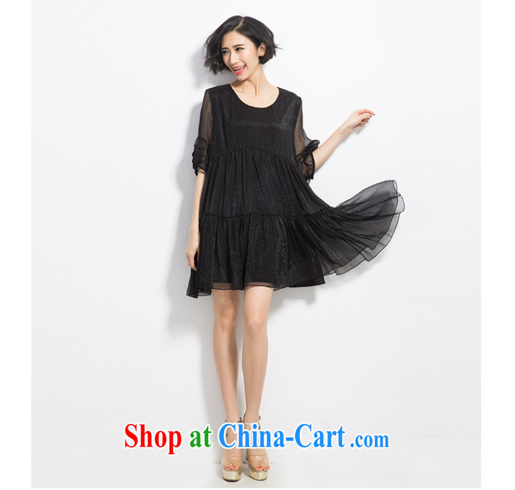 Eternal show 2015 summer mm thick new, larger female loose video thin large A before Lantern sleeve dress black 3 XL pictures, price, brand platters! Elections are good character, the national distribution, so why buy now enjoy more preferential! Health