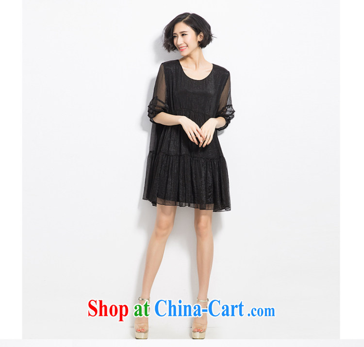 Eternal show 2015 summer mm thick new, larger female loose video thin large A before Lantern sleeve dress black 3 XL pictures, price, brand platters! Elections are good character, the national distribution, so why buy now enjoy more preferential! Health