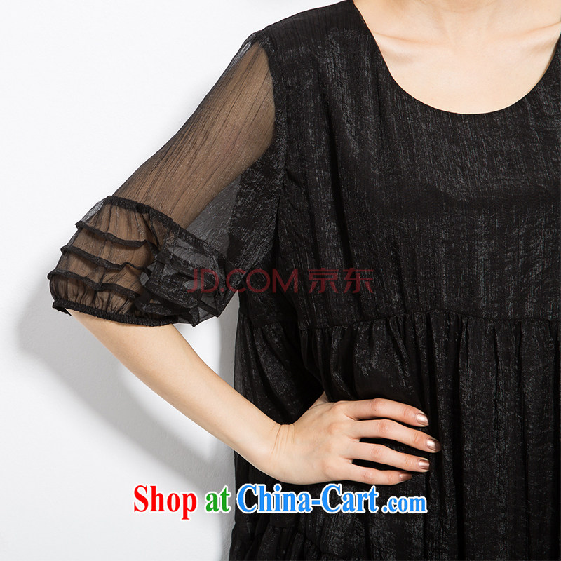 Eternal show 2015 summer mm thick new, larger female loose video thin large A before Lantern sleeve dress black 3 XL, eternal, and the show, and shopping on the Internet