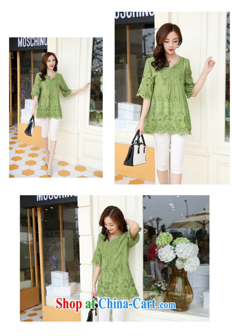 The base Van Gogh, the Code women summer 2015 new embroidery larger female and indeed increase T-shirt loose video thin summer T-shirt thick mm dress cotton short-sleeved white XL pictures, price, brand platters! Elections are good character, the national distribution, so why buy now enjoy more preferential! Health