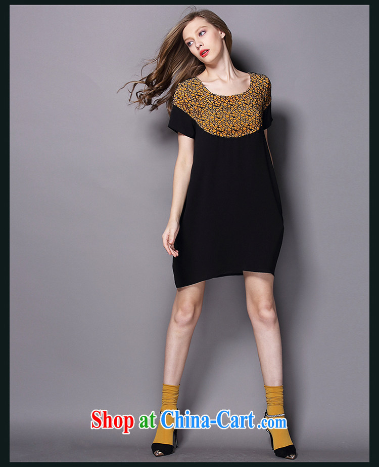 Mephidross economy honey, the European site summer 2015 new, larger ladies summer dresses American high-end stitching knocked color standard skirt A 2040 black XXXL pictures, price, brand platters! Elections are good character, the national distribution, so why buy now enjoy more preferential! Health
