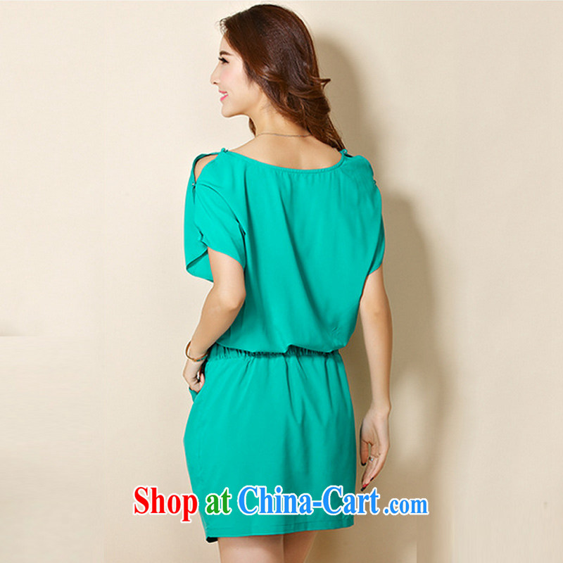 MissDonut 2015 summer New, and indeed increase, female Korean loose fat, Video thin, short-sleeved dress mm thick solid skirt light green code 3 XL, MissDonut, shopping on the Internet