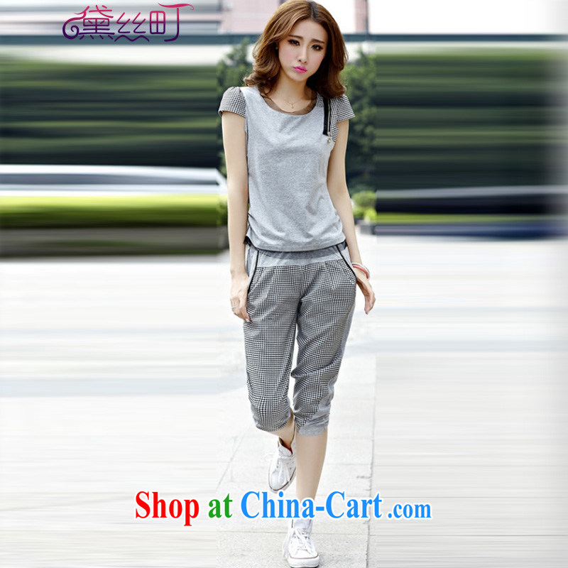 Daisy-machi 2015 summer new, larger female Korean Beauty sport and leisure package T pension female D 015 light gray XL, Daisy-machi, shopping on the Internet