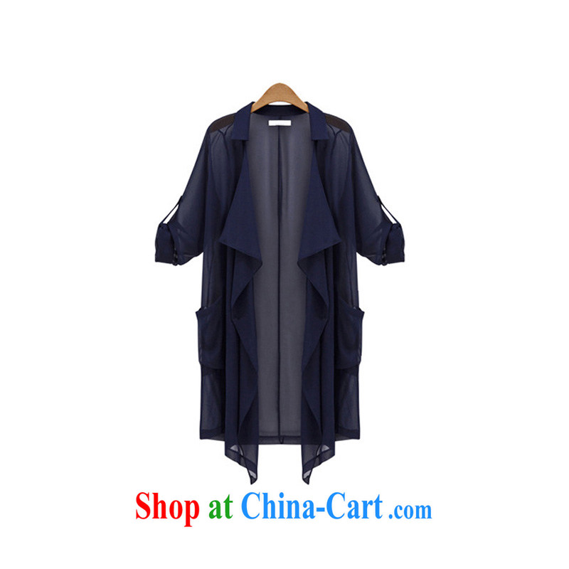 o Ya-ting 2015 New, and indeed increase, female summer fat, female video thin sunscreen clothing shawl, jacket loose air-conditioning shirt dark blue 5 XL recommends that you 175 - 200 jack, O Ya-ting (aoyating), online shopping