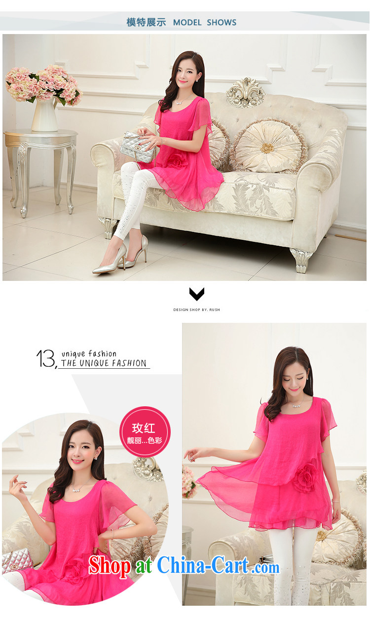 Chou Lien-hsiang Chi 2015 summer new Korean version, long, loose the code graphics thin candy-colored short-sleeved larger female DM 17 pink XL pictures, price, brand platters! Elections are good character, the national distribution, so why buy now enjoy more preferential! Health