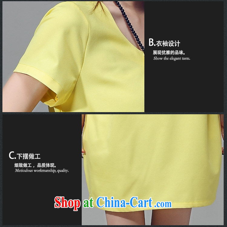 Crown Platinum thick sister summer 2015 new XXXXL girls with the Code short-sleeved minimalist dresses thick MM and indeed XL Yellow XXL pictures, price, brand platters! Elections are good character, the national distribution, so why buy now enjoy more preferential! Health