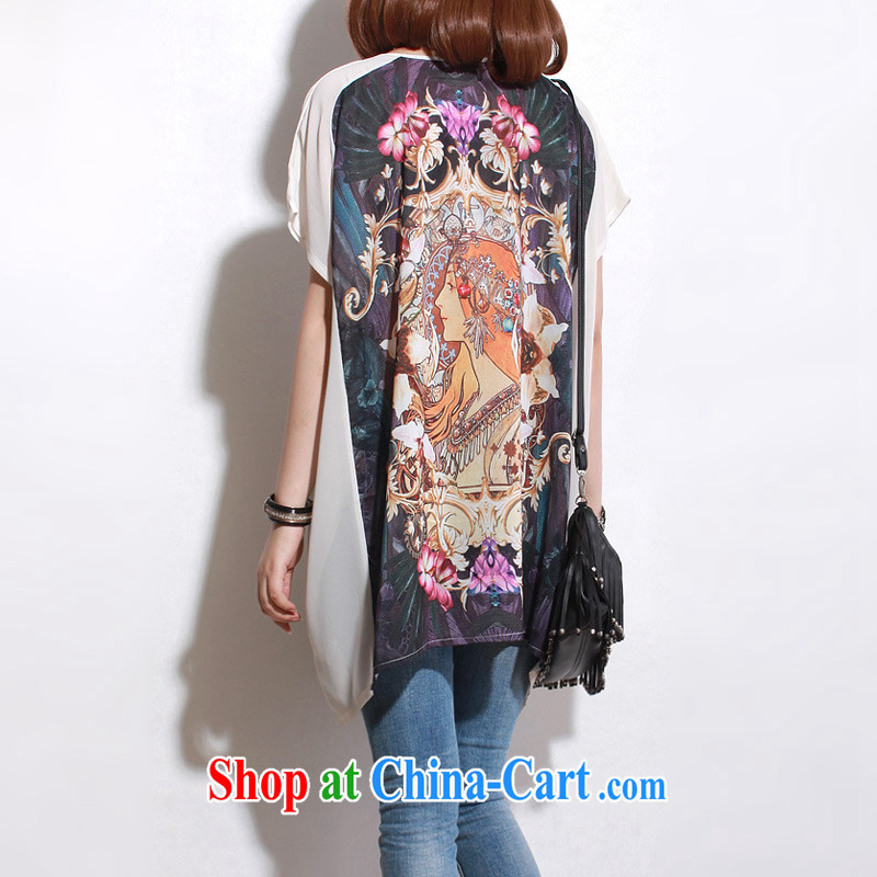 Director of the Advisory Committee summer new retro stamp loose video thin and thick XL female fat sister, long, snow-woven shirts T-shirt white loose all code, made the Advisory Committee (mmys), shopping on the Internet