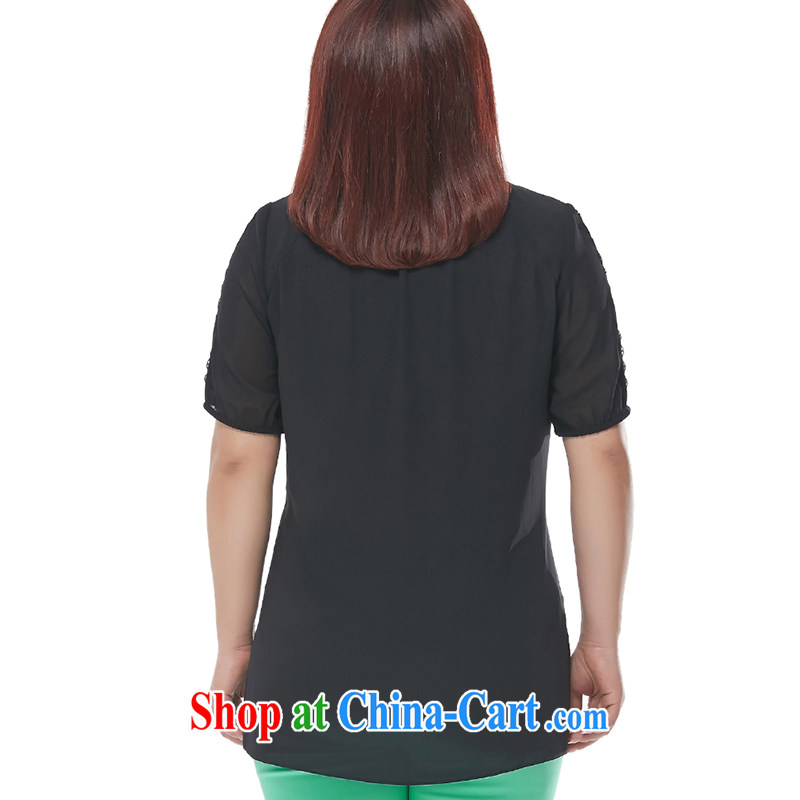 MSSHE XL female snow woven shirts 2015 new summer short-sleeved T-shirt is not stamp duty rules snow woven shirts 4518 black 3 stamp duty XL, Msshe, shopping on the Internet