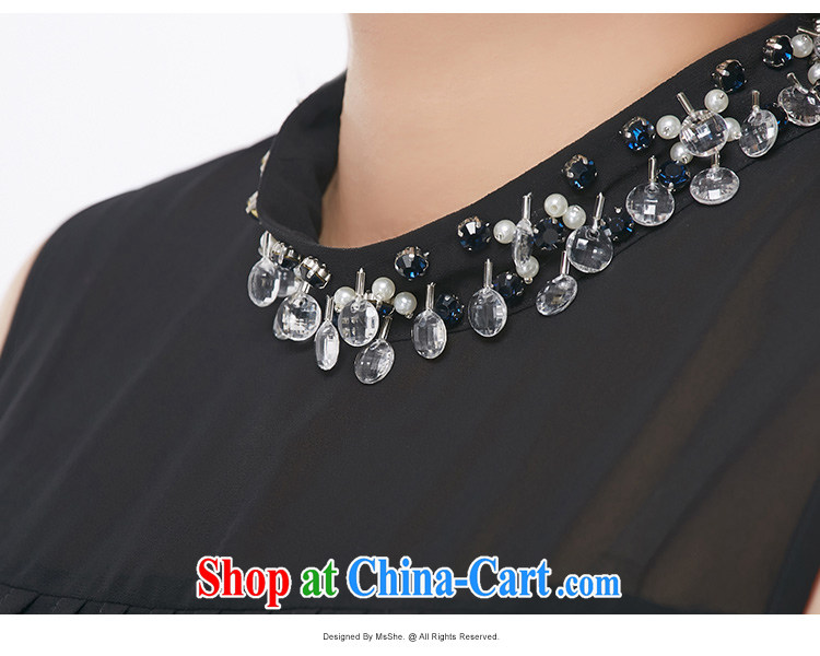 MSSHE XL ladies' 2015 new summer elegant name Yuan, staples for Pearl sleeveless ice woven shirts 4610 black 3 XL pictures, price, brand platters! Elections are good character, the national distribution, so why buy now enjoy more preferential! Health