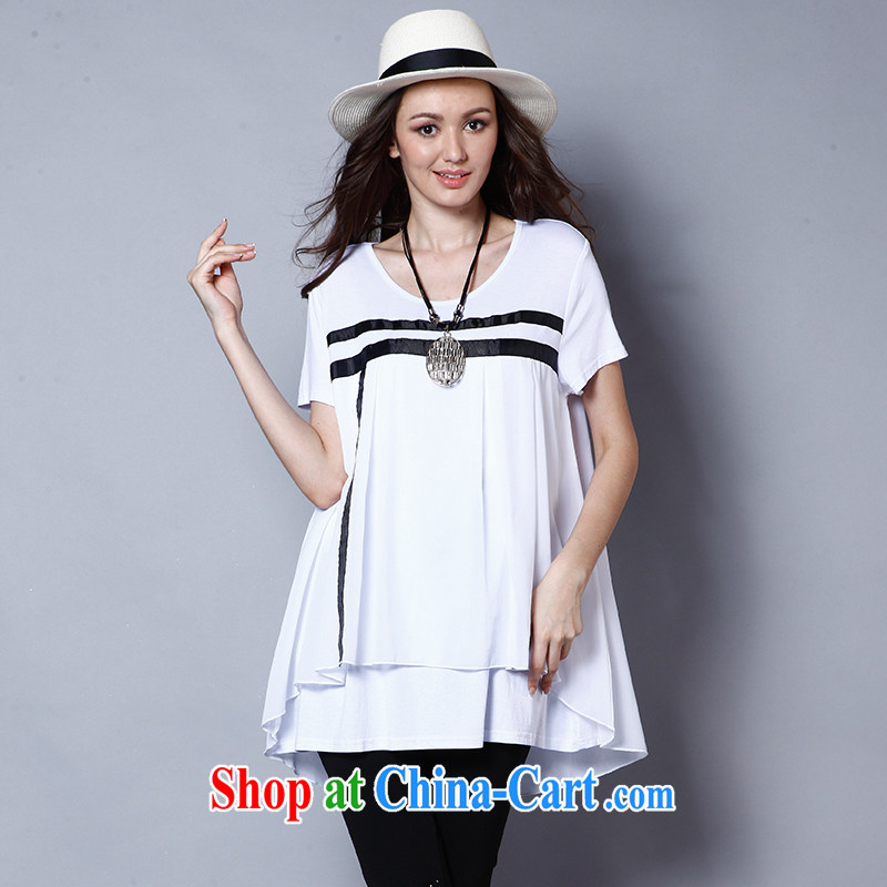 Connie's dream in Europe and America, the female summer is the increased emphasis on mm long, loose short-sleeve T-shirt women T-shirt J 119 white XXXXXL, Anne's dream, and shopping on the Internet