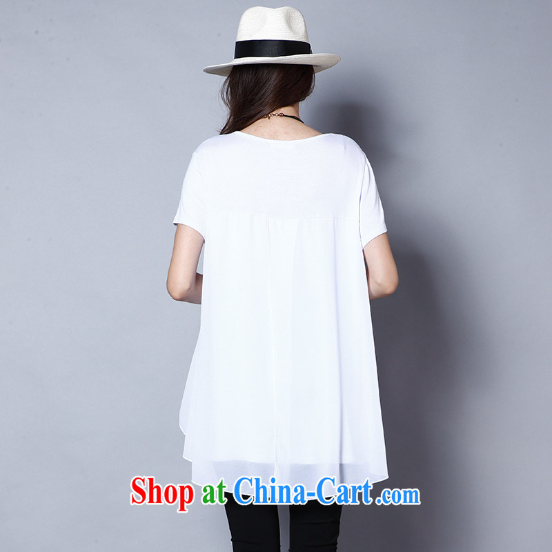 Connie's dream in Europe and America, the female summer is the increased emphasis on mm long, loose short-sleeve T-shirt women T-shirt J 119 white XXXXXL, Anne's dream, and shopping on the Internet