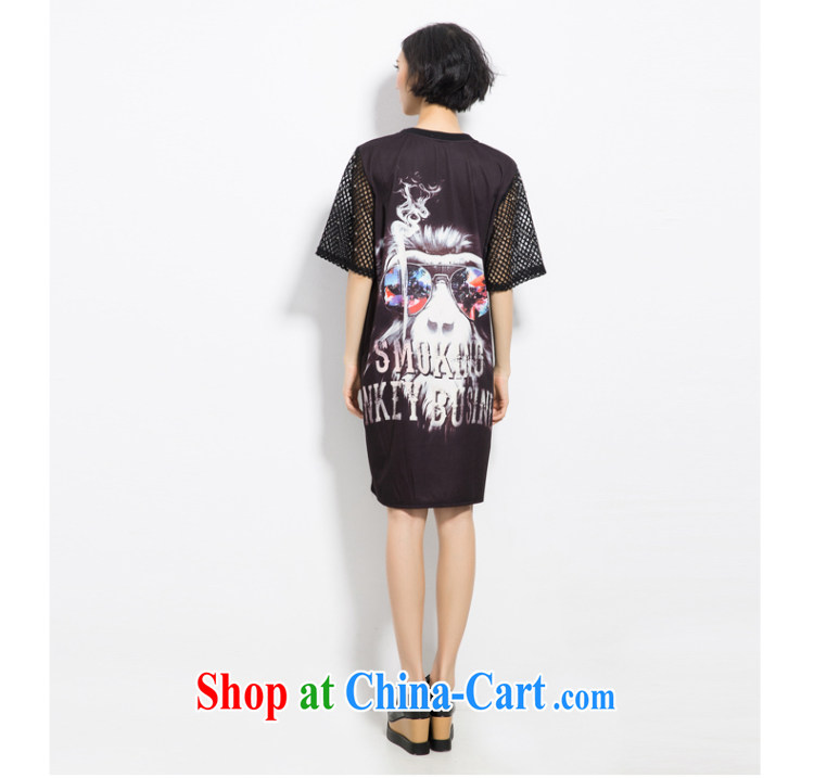 Eternal show Summer 2015 mm thick new, the United States and Europe, female, long digital stamp 100 ground graphics thin dress black 3 XL pictures, price, brand platters! Elections are good character, the national distribution, so why buy now enjoy more preferential! Health