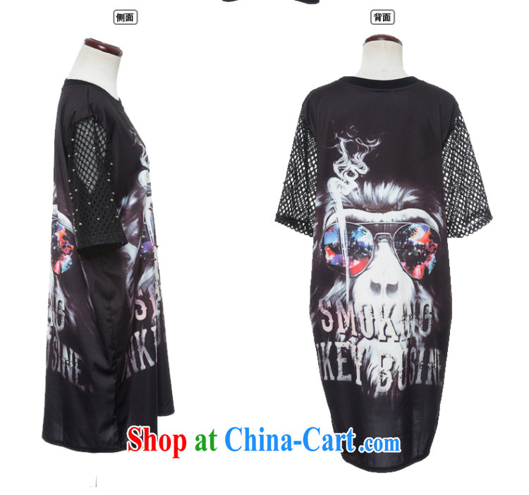 Eternal show Summer 2015 mm thick new, the United States and Europe, female, long digital stamp 100 ground graphics thin dress black 3 XL pictures, price, brand platters! Elections are good character, the national distribution, so why buy now enjoy more preferential! Health
