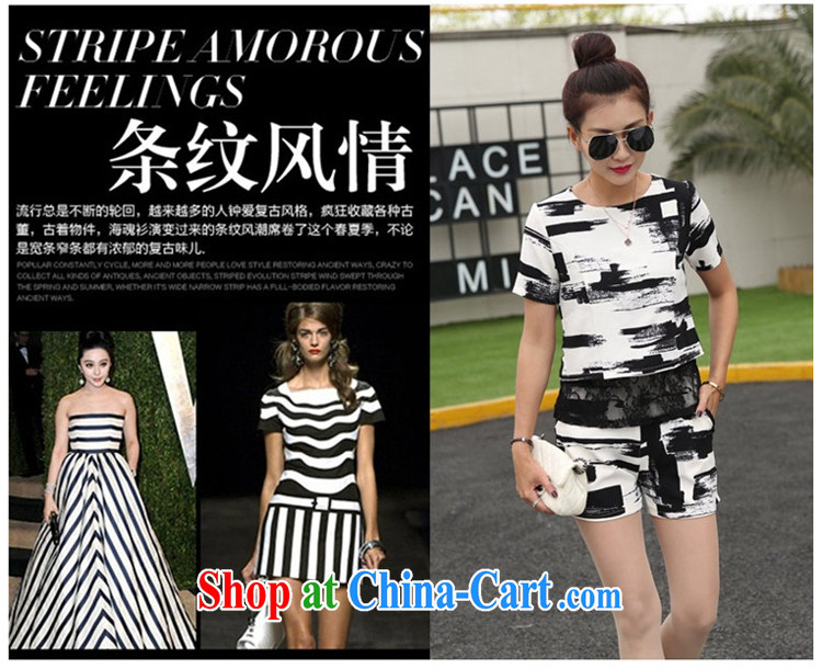 Kyung-jae-hyung 2015 summer new Korean American style bar the Code women mm thick short-sleeved lace snow woven T-shirts and indeed graphics thin package girls 273 black and white streaks XXXL (155 - 168 ) jack pictures, price, brand platters! Elections are good character, the national distribution, so why buy now enjoy more preferential! Health