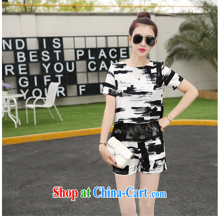 Kyung-jae-hyung 2015 summer new Korean American style bar the Code women mm thick short-sleeved lace snow woven T-shirts and indeed graphics thin package girls 273 black and white streaks XXXL (155 - 168 ) jack pictures, price, brand platters! Elections are good character, the national distribution, so why buy now enjoy more preferential! Health