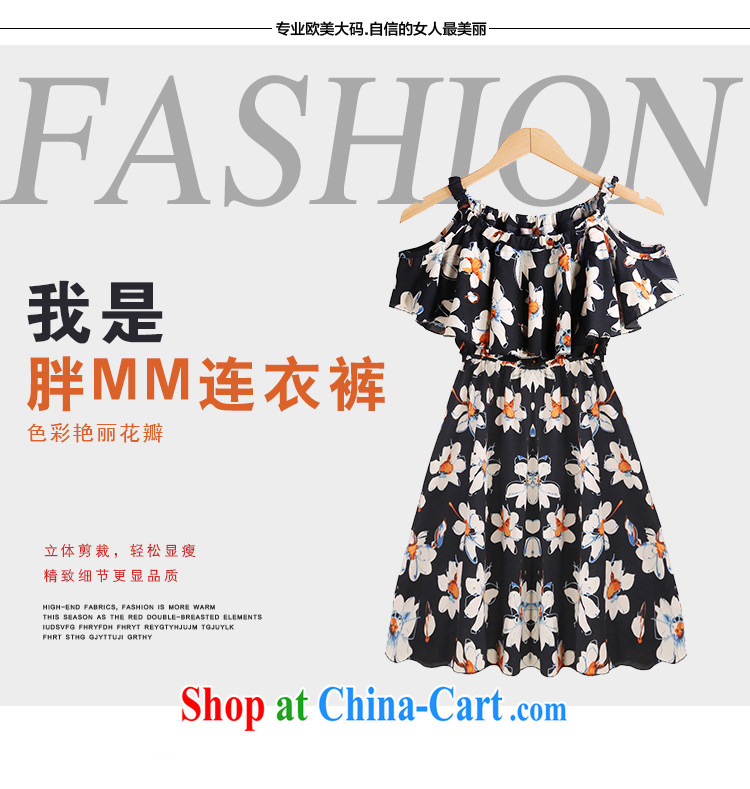 2015 new, larger female summer mm thick Korean XL 200 jack exposed shoulder stamp floral dress black XXXXXL (180 - 200 ) jack pictures, price, brand platters! Elections are good character, the national distribution, so why buy now enjoy more preferential! Health