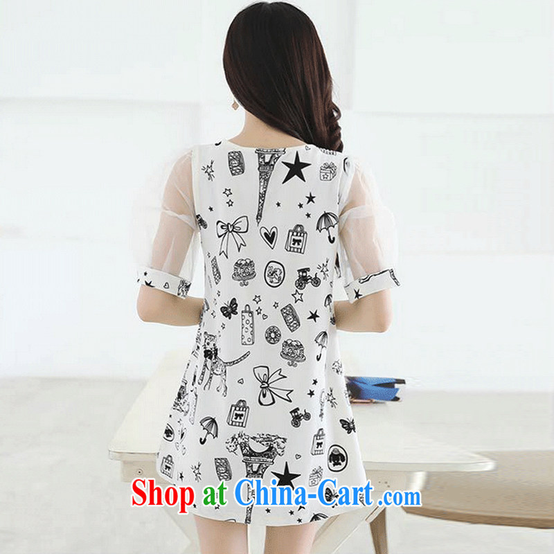 ZZ &FF summer 2015 new, larger women cuff in cultivating dresses female LYQ 9119 white XXXXL, ZZ &FF, shopping on the Internet
