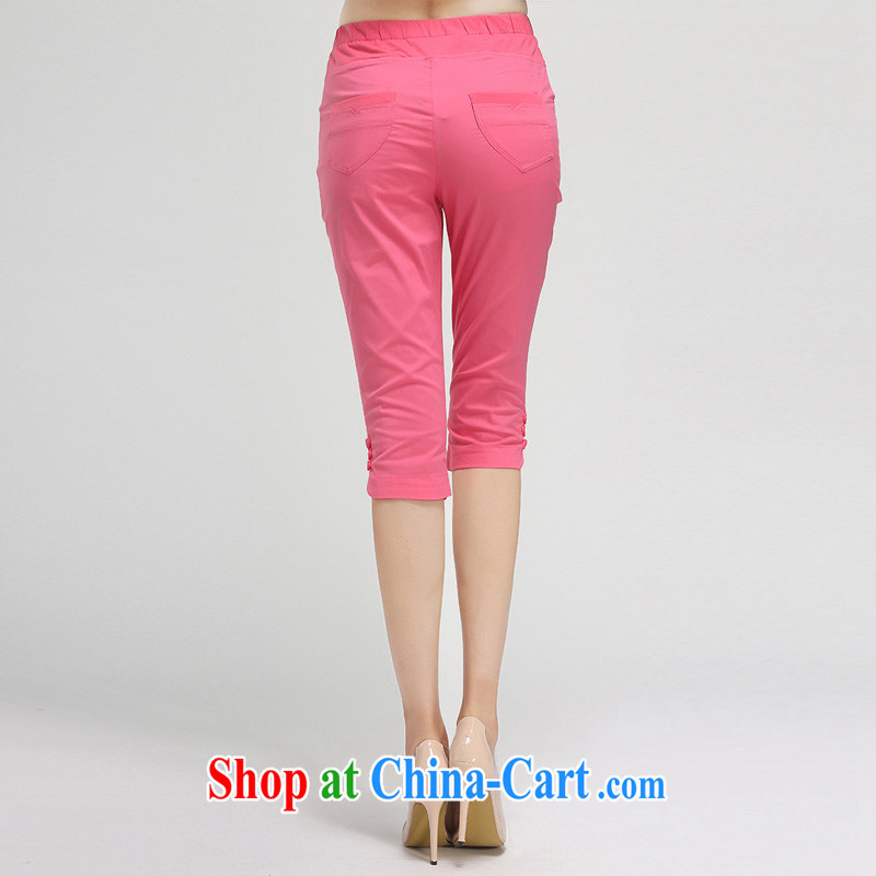 Water by 2015 summer new, larger female stretch, high waist cotton candy color 7 pants S XL 15 5141 carbon black 3XL, water itself (SHUIMIAO), shopping on the Internet