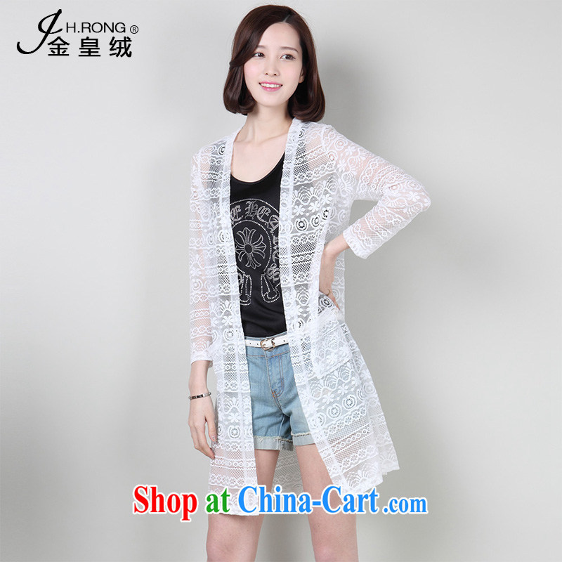 Summer 2015 new knit-lace ultra-thin cardigan girls Openwork thin coat, long air-conditioned shirts sunscreen clothing and black large code XXXL, Kim is not lint-free cloth (jinhuangrong), online shopping