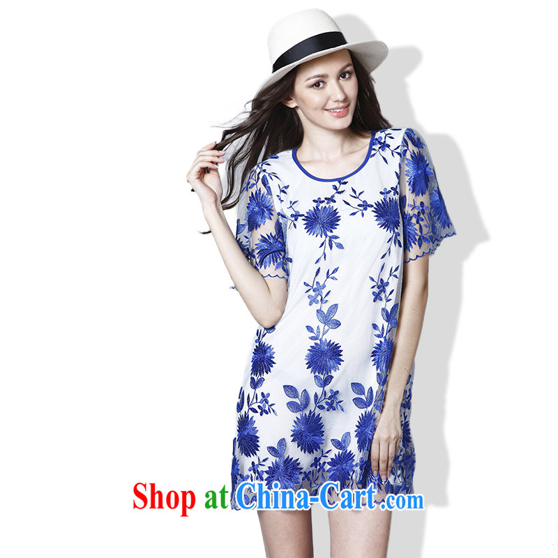 The Ting zhuangting 2015 summer New American and European high-end to take the Code women loose embroidered big dresses 8123 photo color 4 XL, Ting (zhuangting), online shopping