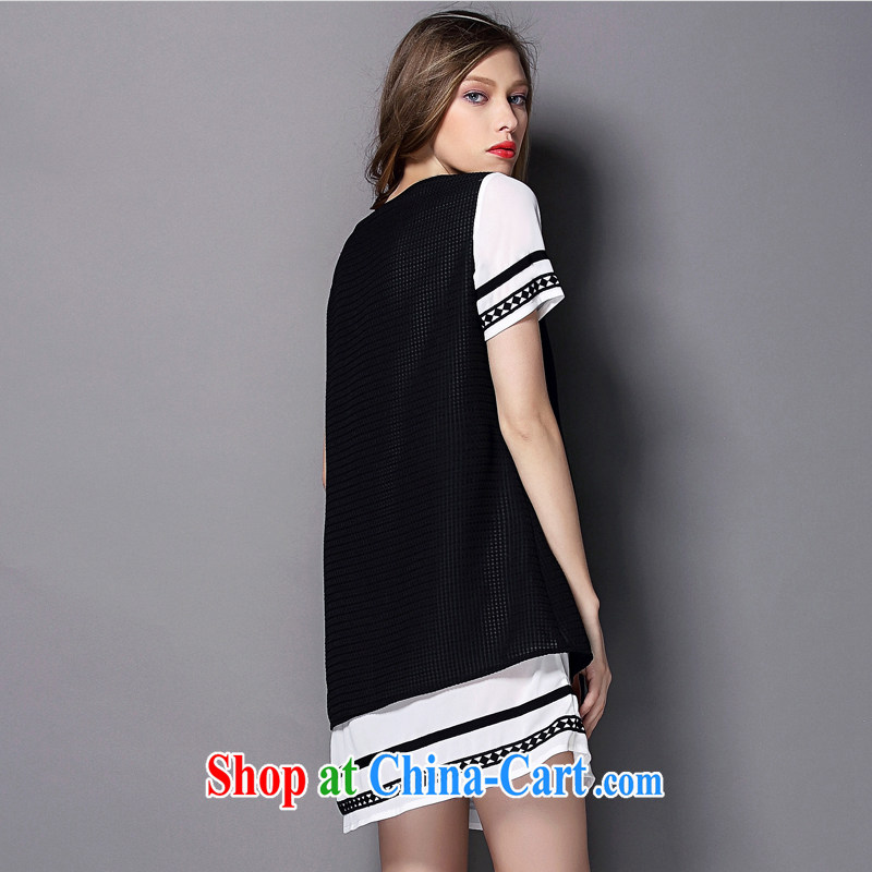 Director of 2015 Summer in Europe and indeed the XL women mm thick leave of two short-sleeved snow-woven dresses video thin 2036 Black Large Number 4 XL 180 Jack left and right of the Director (Smeilovly), online shopping